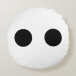 Black White Funny Cute Face Eyes Stylish Cool Rond Kussen<br><div class="desc">Ontworpen met een grappig gezichtsontwerp op een zwarte en witte aangepaste kleurenachtergrond!</div>