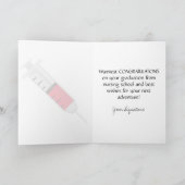 Black White Funny Nurse Afstuderen Gefeliciteerd Kaart (Binnen)