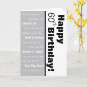 Black & White Funny Old Age Jokes Birthday Kaart (Gele Bloem)