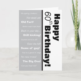 Black & White Funny Old Age Jokes Birthday Kaart