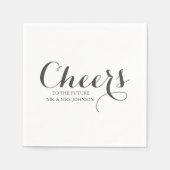 Black White Future Mr & Mrs Name Wedding Servet (Voorkant)