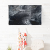 Black White Galaxy Nebula Painting Spandoek (Insitu)