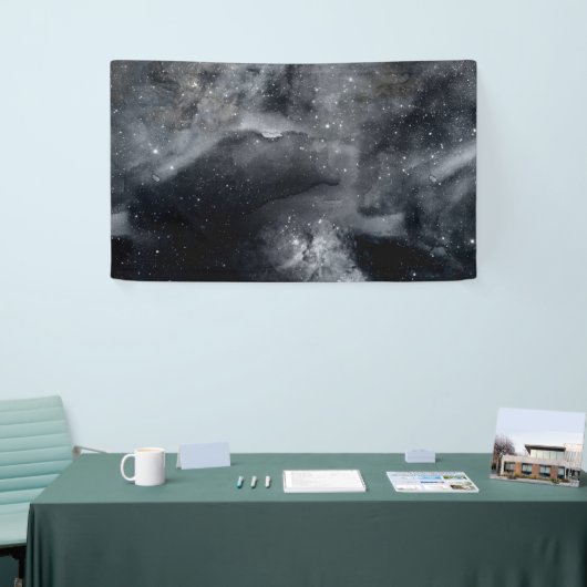 Black White Galaxy Nebula Painting Spandoek (Beurs)