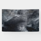 Black White Galaxy Nebula Painting Spandoek (Horizontaal)