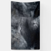 Black White Galaxy Nebula Painting Spandoek (Verticaal)