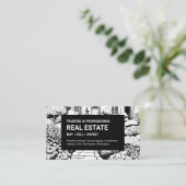 Black & White Garden makelaar Visitekaartje (Staand voorkant)