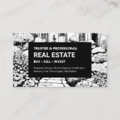 Black & White Garden makelaar Visitekaartje (Voorkant)
