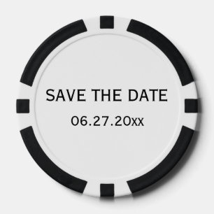 Black-White Gay Wedding Save the Dates Poker Chips