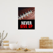Black White geeft nooit Football voor succes op Poster (Keuken)