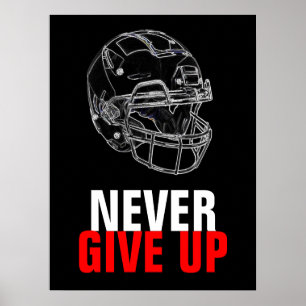 Black White geeft nooit Football voor succes op Poster