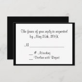 Black White Generic Event RSVP-kaart RSVP Kaartje (Voorkant / Achterkant)