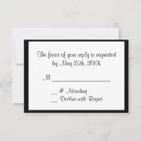 Black White Generic Event RSVP-kaart