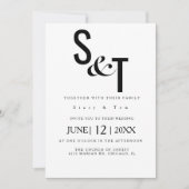 Black White Geo Back Typography Wedding Kaart (Voorkant)