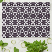 Black White Geo Star JustPattern Fabric Theedoek (Gevouwen)