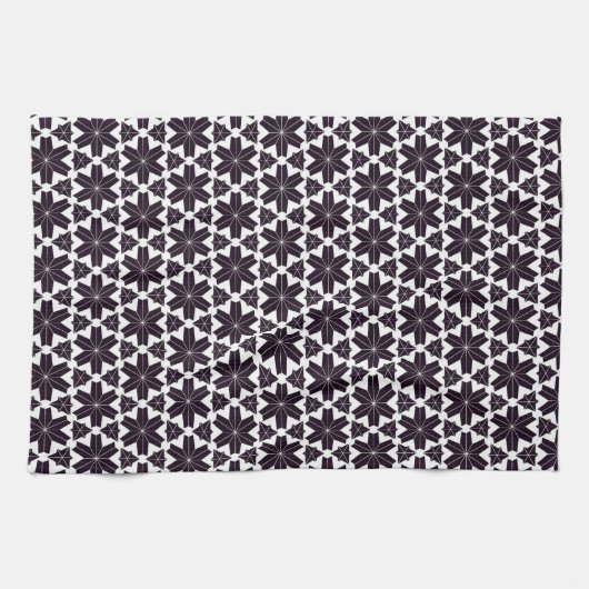 Black White Geo Star JustPattern Fabric Theedoek (Horizontaal)
