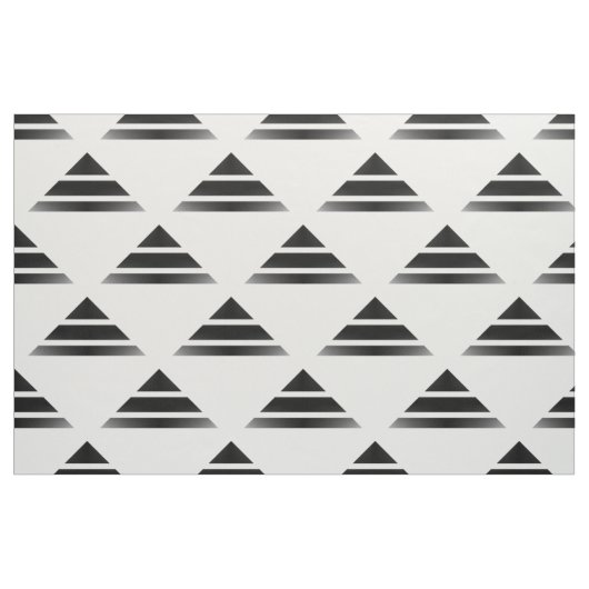 Black White Geo Triangle Pattern Fabric Stof (Fat Quarter)