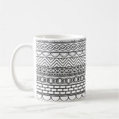 Black & White Geometric Border Sampler Pattern Koffiemok (Links)