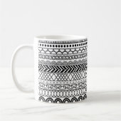 Black & White Geometric Border Sampler Pattern Koffiemok (Links)