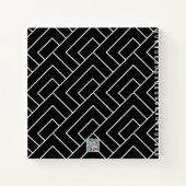 Black White Geometric Diagnostic Lines Journal Notitieboek (Achterkant)