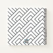 Black White Geometric Diagnostic Lines Journal Notitieboek (Achterkant)