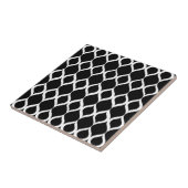Black White Geometric Ikat Tribal Print Patroon Tegeltje (Zijkant)