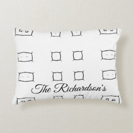 Black White Geometric Pattern | Minimal Abstract Accent Kussen