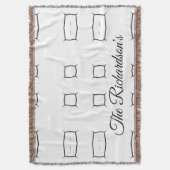 Black White Geometric Pattern | Minimal Abstract Deken (Voorkant Verticaal)