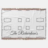 Black White Geometric Pattern | Minimal Abstract Deken (Voorkant)