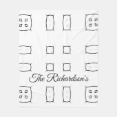 Black White Geometric Pattern | Minimal Abstract Fleece Deken (Voorkant)