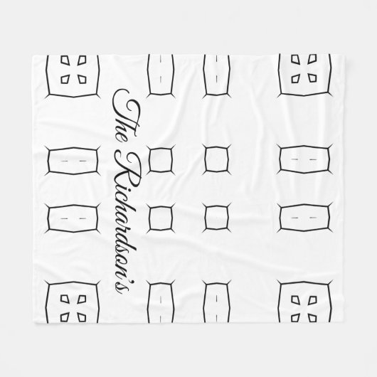 Black White Geometric Pattern | Minimal Abstract Fleece Deken (Voorkant (Horizontaal))