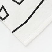Black White Geometric Pattern | Minimal Abstract Fleece Deken (Hoek)