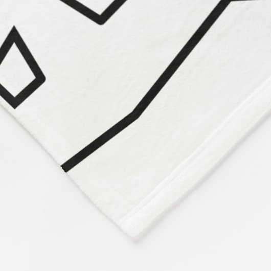 Black White Geometric Pattern | Minimal Abstract Fleece Deken (Hoek)