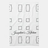 Black White Geometric Pattern | Minimal Abstract Theedoek (Verticaal)