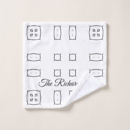 Black White Geometric Pattern | Minimal Abstract Washandje