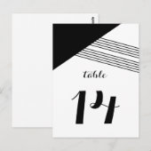 Black White Geometric Stripe Table Briefkaart (Voorkant / Achterkant)