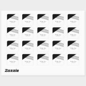 Black White Geometric Stripe Wedding Stickers (Vel)