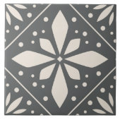 Black White Geometric Symmetrical Pattern DIY Tegeltje (Voorkant)
