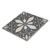 Black White Geometric Symmetrical Pattern DIY Tegeltje (Zijkant)