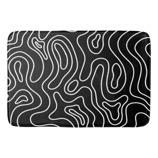 Black & white geometric texture pattern badmat (Voorkant)