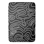 Black & white geometric texture pattern badmat (Voorkant Verticaal)