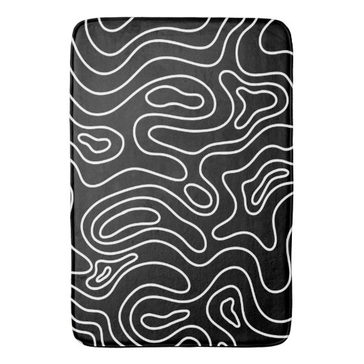 Black & white geometric texture pattern badmat (Voorkant Verticaal)
