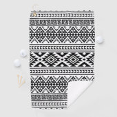 Black White Geometric Tribal Pattern Aztec Boho Golfhanddoek (Insitu)