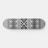 Black White Geometric Tribal Pattern Aztec Boho Persoonlijk Skateboard (Horizontaal)