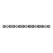 Black White Geometric Tribal Pattern Aztec Boho Satijnen Lint (Voorkant)