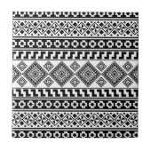 Black White Geometric Tribal Pattern Aztec Boho Tegeltje (Voorkant)
