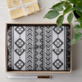 Black White Geometric Tribal Pattern Aztec Boho Tissuepapier (Geschenk)