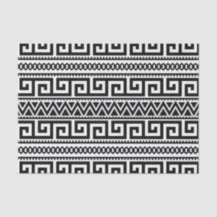Black White Geometric Tribal Pattern Aztec Boho Tissuepapier