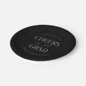 Black White Gepersonaliseerde Cheers Afstudeerder  Papieren Bordje (Gekanteld)