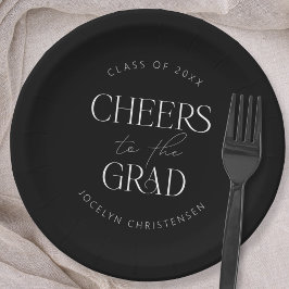 Black White Gepersonaliseerde Cheers Afstudeerder Papieren Bordje