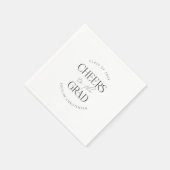 Black White Gepersonaliseerde Cheers Afstudeerder  Servet (Hoek)